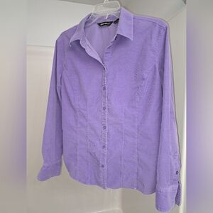 Eddie Bauer Lavender Corduroy Button Down Shirt